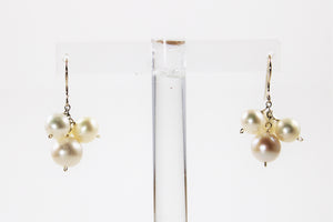 Pearl Four Drop Cluster Earrings