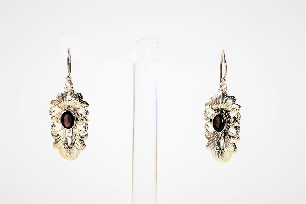 Garnet Ornate Earrings