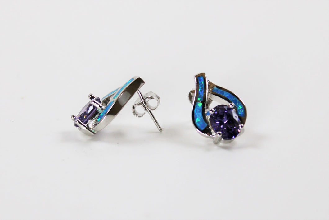 Amethyst & Opal Earrings