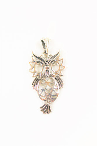 Sterling Silver Wild Owl Pendant