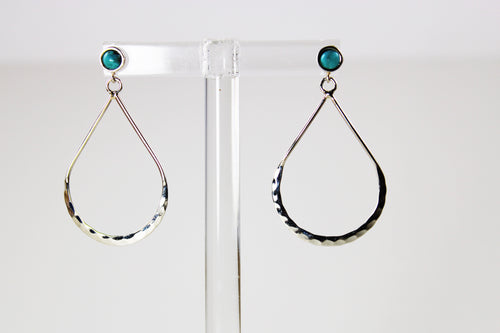 Sterling Silver Teardrops with Turquoise Post