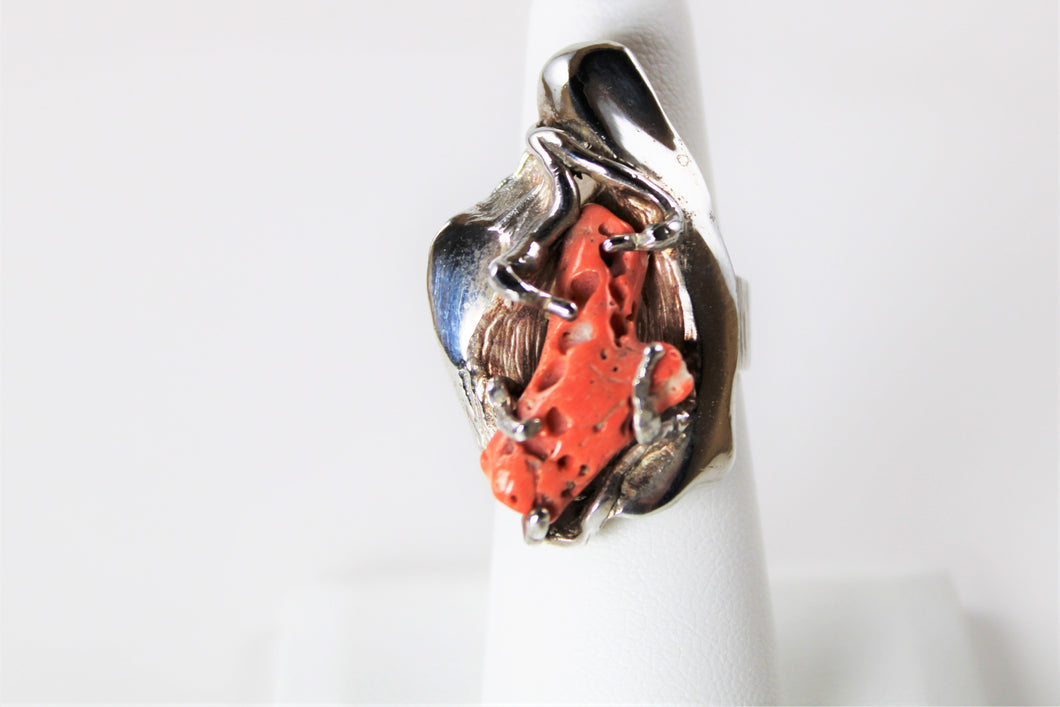 Coral Ring  - Only one Available in size 6
