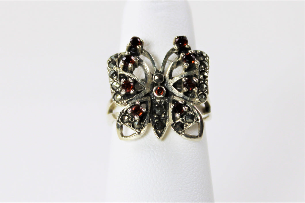 Garnet Butterfly Ring  Only 1 Available in size 5!