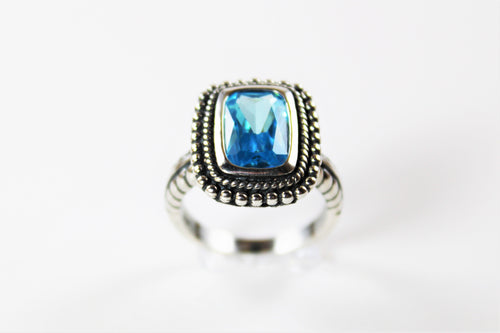 Blue Topaz Sterling Silver Ring - Available in size 5 and 10 only!