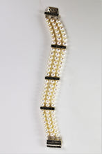 Load image into Gallery viewer, Pearl &amp; Marcasite Three Strand Bracelet