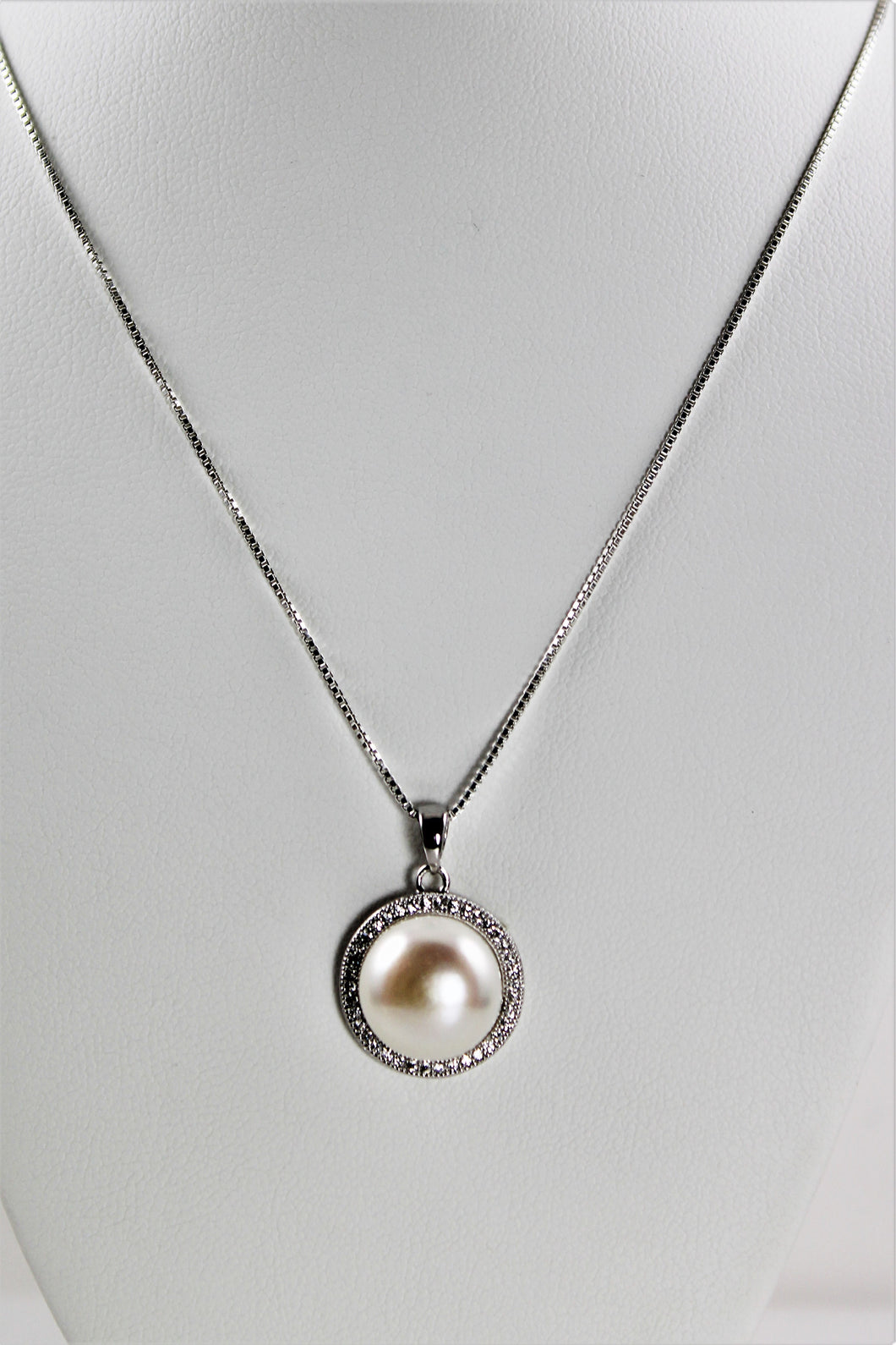Pearl & White Topaz Necklace