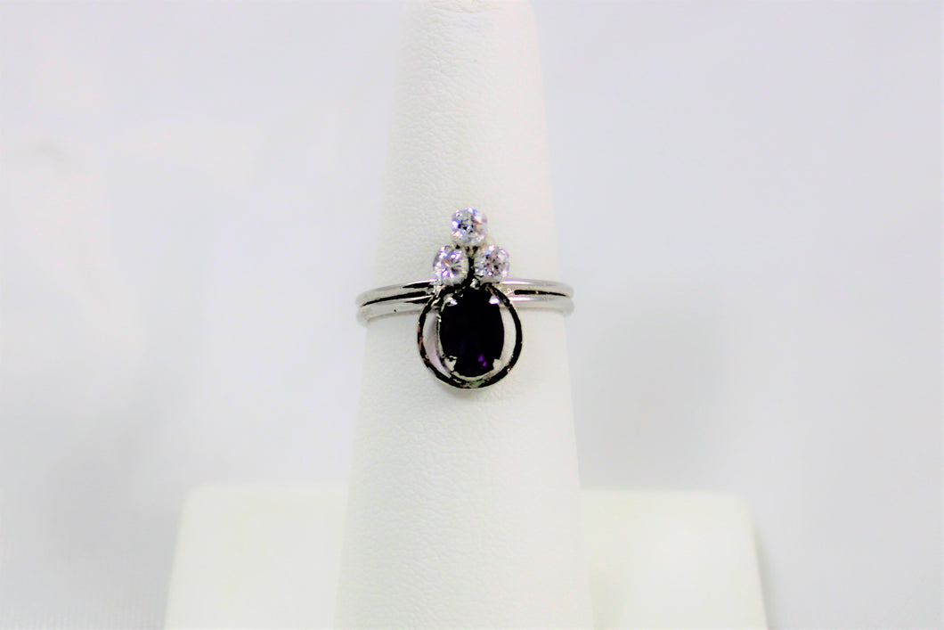 Amethyst and White Topaz Ring  - available in size 6 ONLY!