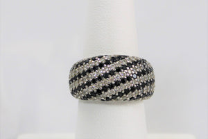 Onyx and Swarovski Crystals Ring - one available in Size 6!