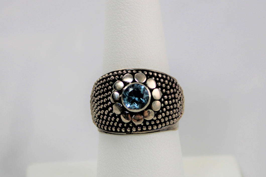Blue Topaz Dome Ring - Available in size 7 & 8 only
