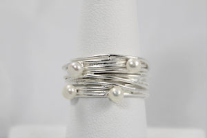 Pearl Wire Wrap Ring - available in size 7 only!