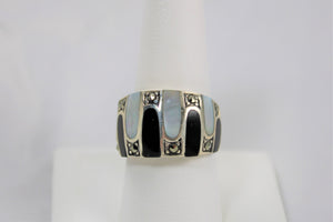 Onyx and Mother of Pearl Band - available in size 7 and size 9!