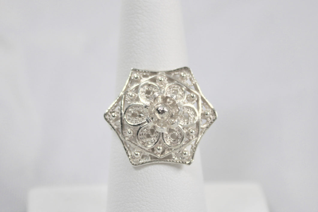 Sterling Silver Starburst Ring - Available in size 8 and size 9!