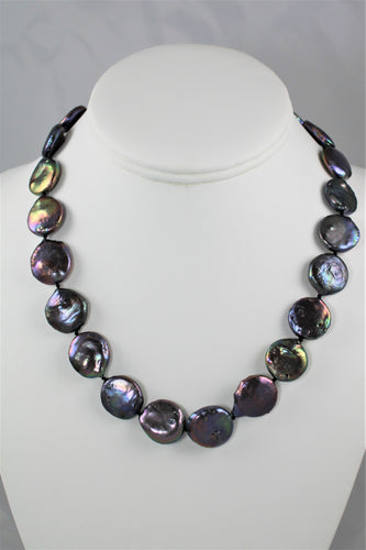 Black Coin Pearl Necklace