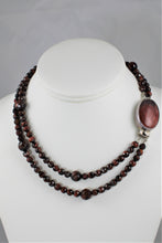 Load image into Gallery viewer, Red Tiger&#39;s Eye Double Strand Necklace