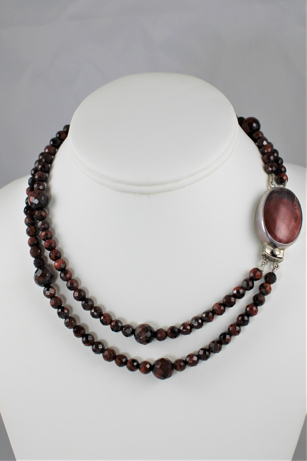 Red Tiger's Eye Double Strand Necklace