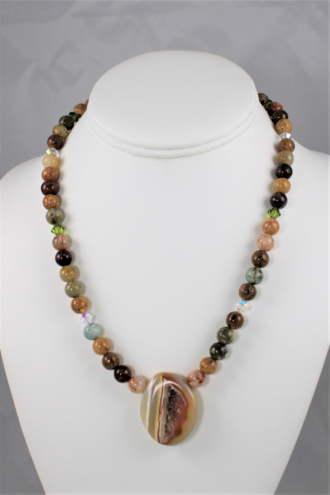 Know Your Power Necklace in Agate, Gold Rutilated Quartz & Ocean Jaspe