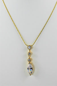 Gold Vermeil and White Topaz Necklace