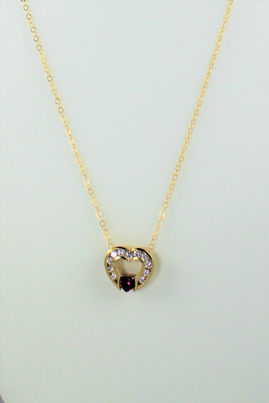 Ruby and White Topaz Necklace