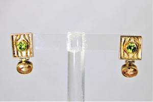 Peridot and Citrine Earrings in Gold Vermeil and Sterling Silver