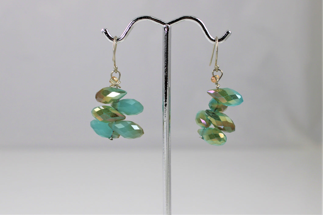 Aquamarine and Swarovski Crystal Earrings