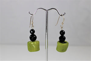 Onyx and Coral Earrings
