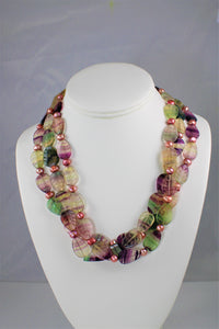 Fluorite And Pearl Necklace