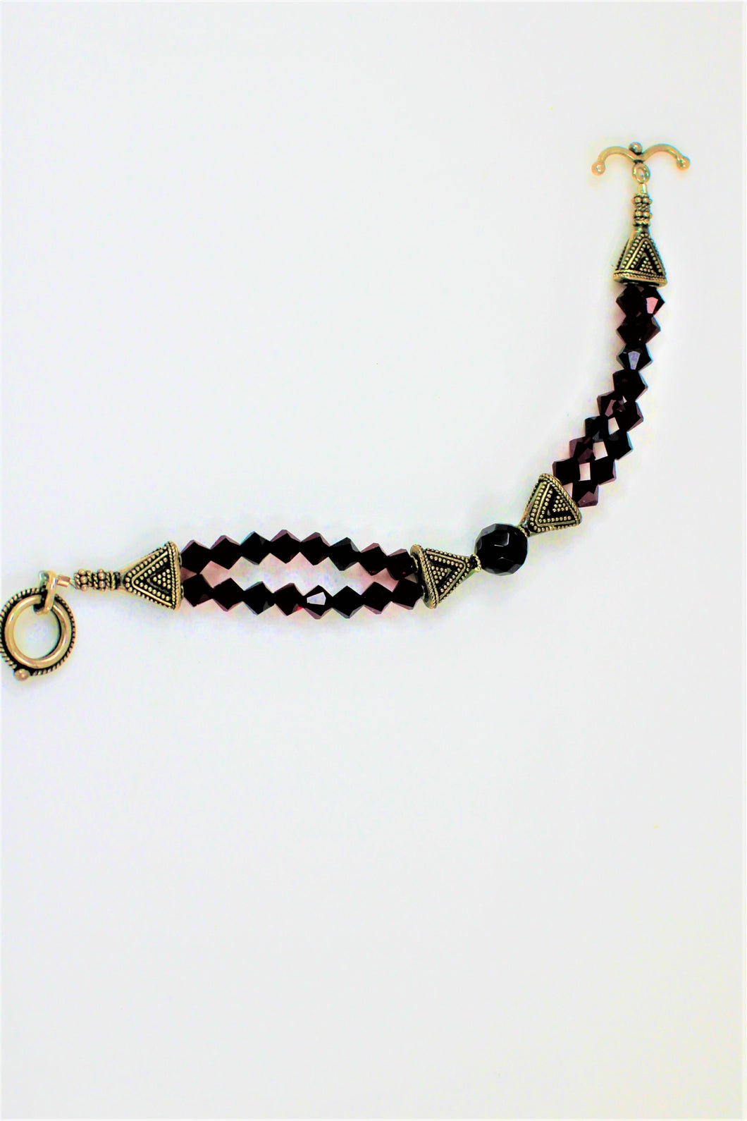 Onyx and Antique Silver Bracelet