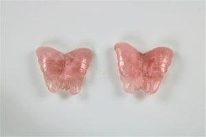 Rose Quartz Butterfly - Back Drilled