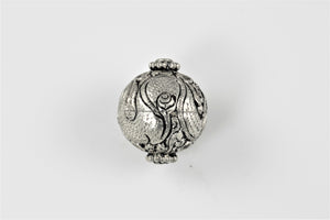 Sterling Silver Etched Bead - Drilled
