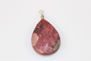 Rhodochrosite Faceted Pear Shaped - Side Drilled