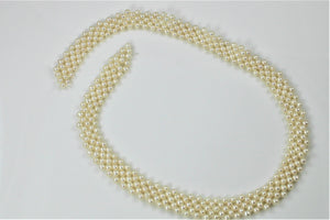 Woven 2mm Cultured Pearl Necklace