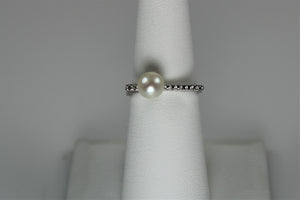 Pearl and White Topaz Ring