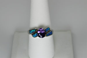 Amethyst and Opal Ring - available in size 8 and size 9