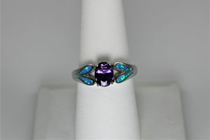 Amethyst and Opal Ring - one size 8 available
