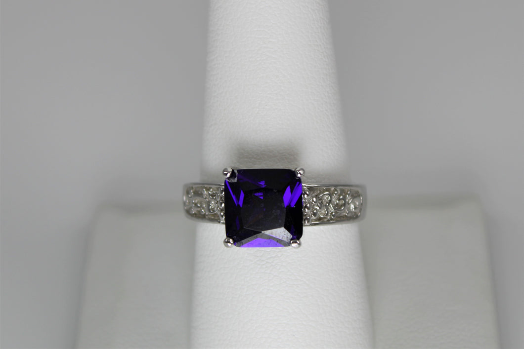 Amethyst Princess Cut Ring - one size 9 available