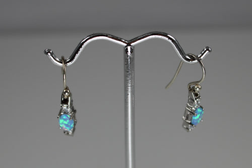 Opal and Sterling Silver Earrings