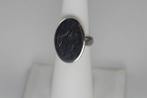 Sterling Silver Large Oval Engravable Ring -  Size 6 available only!