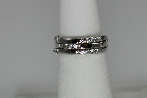 White Topaz and Sterling Band - available in size 5 only