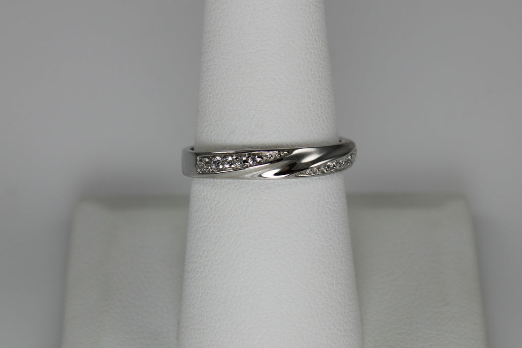 Sterling Silver Band with White Topaz Accents! - available in sze 9 only