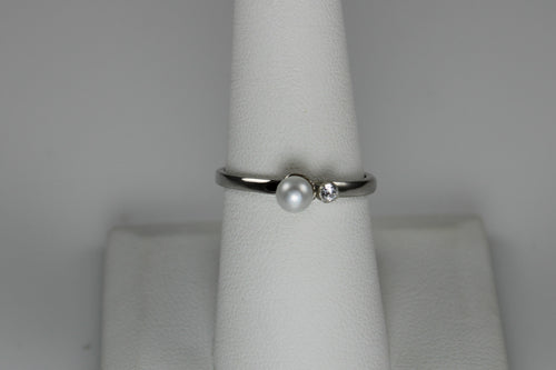 Pearl and Sapphire Ring - one size 9 available