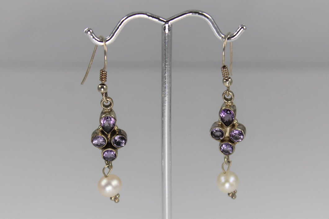 Amethyst and Pearl Earrings