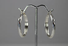 Load image into Gallery viewer, Sterling Silver Diamond Cut Hoops
