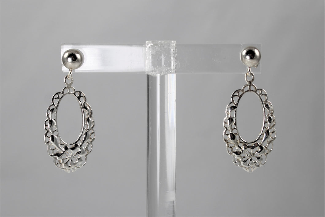 Sterling Silver Ornate Post Earrings